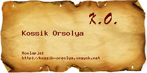 Kossik Orsolya névjegykártya