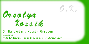 orsolya kossik business card